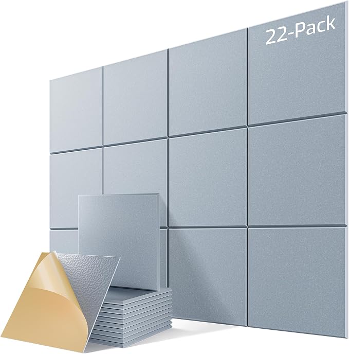 22 Pack Self-Adhesive Acoustic Panels, Soundproof Wall Panels by Lebenforce