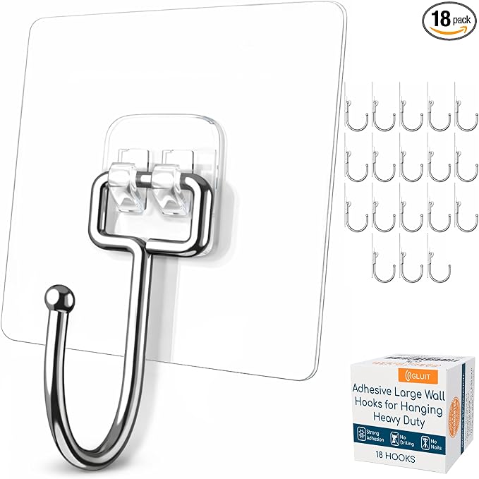 GLUIT Adhesive Large Wall Hooks by GLUIT