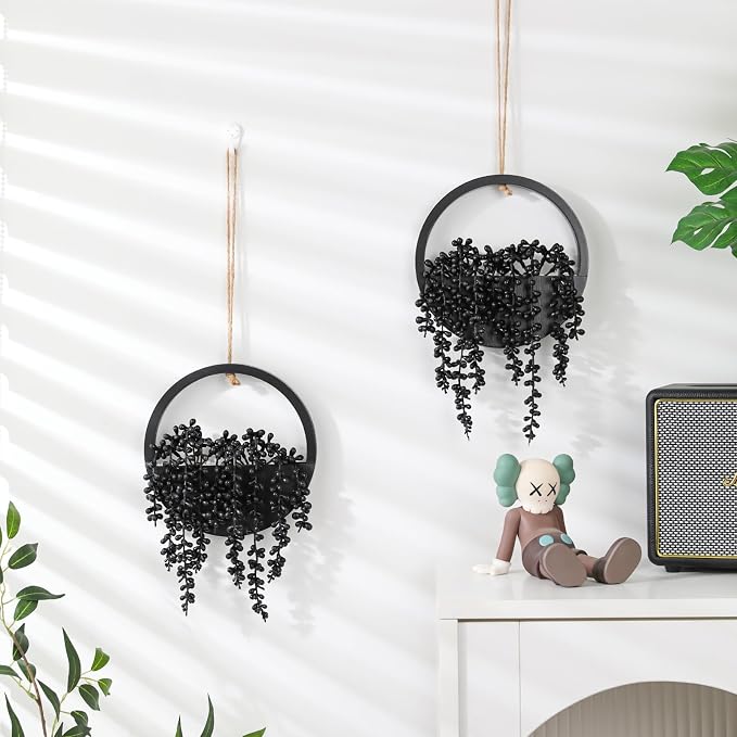 Artificial Hanging Plants Hanging Planter Fake Succulents Artificial String of - Image 3