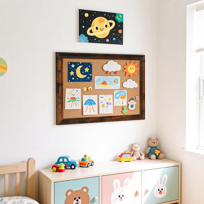 Cork Bulletin Board, Hanging Pin Board - Image 8