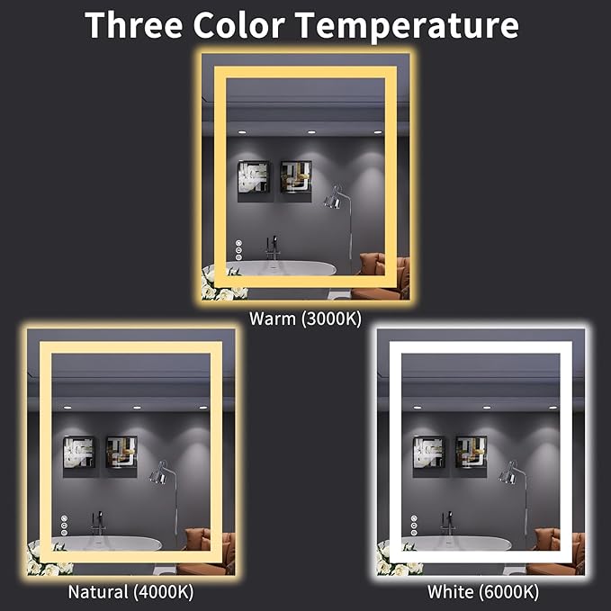 LOAAO 30X36 LED Bathroom Mirror - Image 5