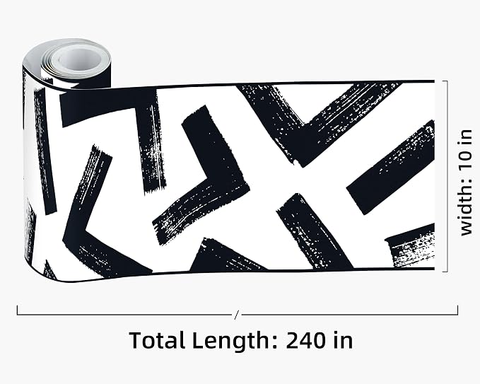 FLFK Black and White Design Wallpaper Border - Image 2
