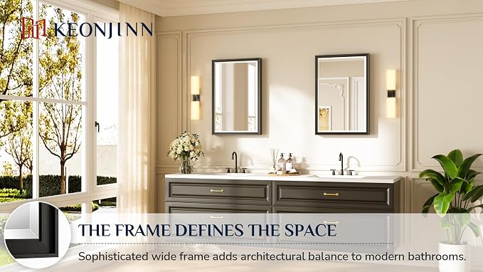 Keonjinn Black Bathroom Mirrors - Image 7