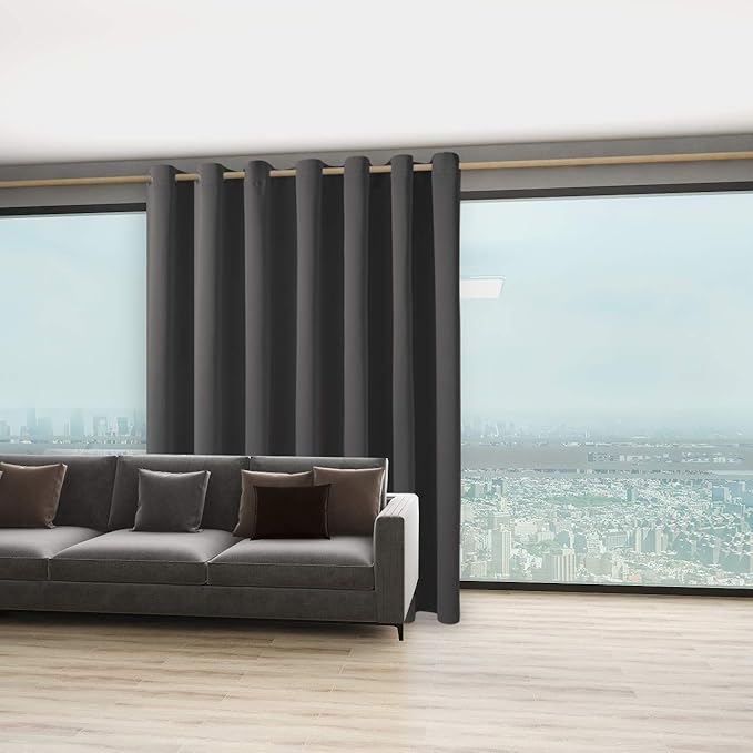 BONZER Extra Wide Room Divider Curtain Total Privacy Wall Grommet Top Thermal - Image 6