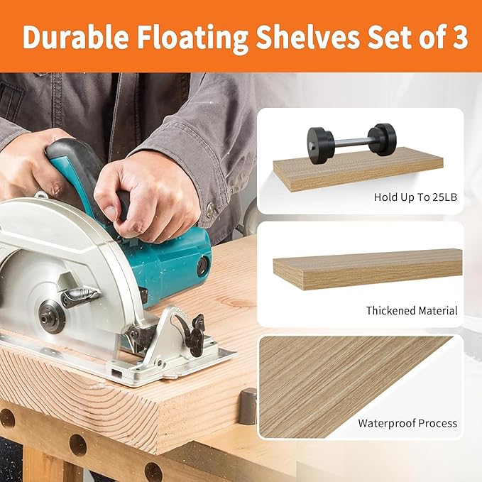 Upassion Floating Shelves for Wall Set of 3, Frame Display Floating Shelf for - Image 5