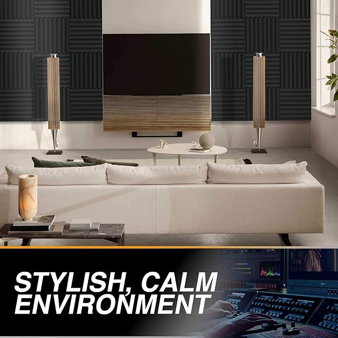12 Pack Self-Adhesive Acoustic Panels 1 X 12 X 12 Inches - Image 5