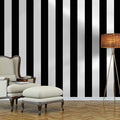 Guvana Striped Peel and Stick Wallpaper Black and White Self-Adhesive Wallpaper by Guvana