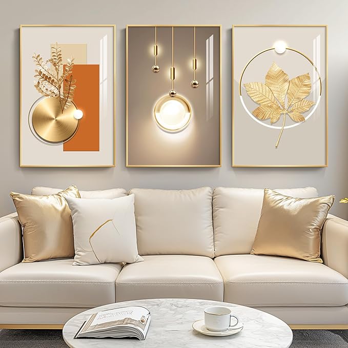 Framed Modern Luxury Gold Wall Art by Cuspin