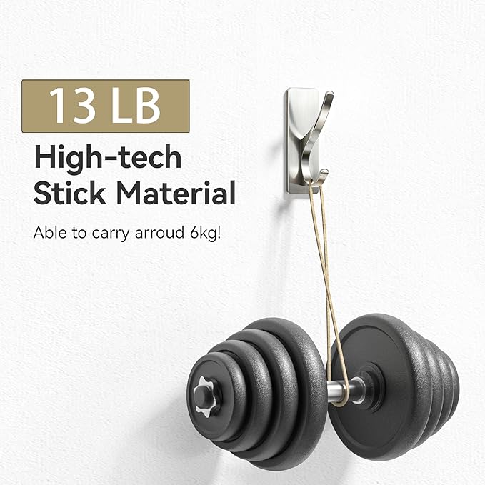 pickpiff Brushed Nickel Self Adhesive Coat Hooks - Image 2