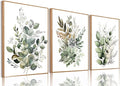 Bwodke Botanical Wall Art Plant Floral Watercolor Poster Canvas Prints Set of 3 by Bwodke