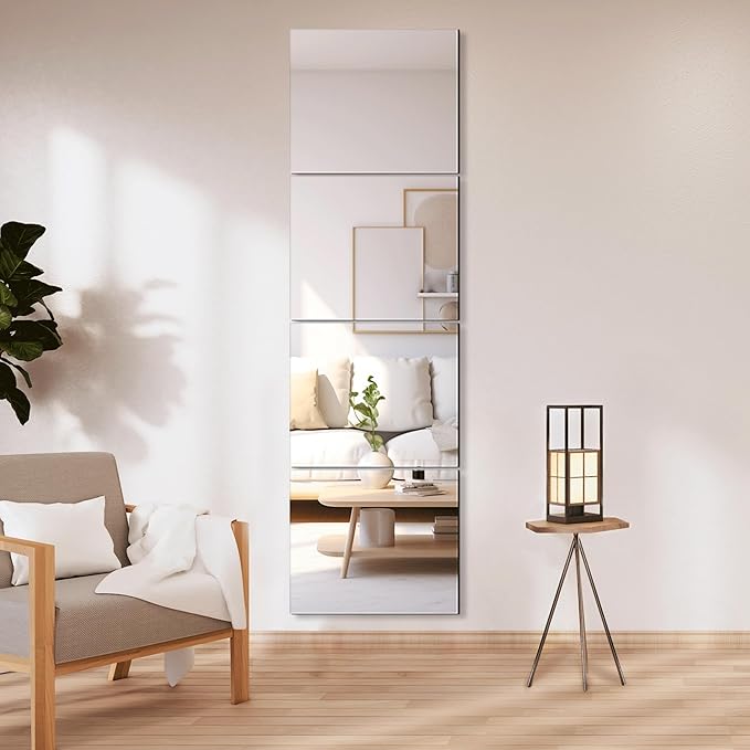 Delma Glass Full Length Wall Mirror Tiles, Frameless Body Tiles - Image 2