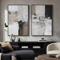 Framed Abstract Black and White Brown Wall Art by MXART