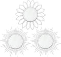 3 Pack Metal Mirrors for Wall Sunburst Wall Mirrors Home Décor Decorative by Uaussi