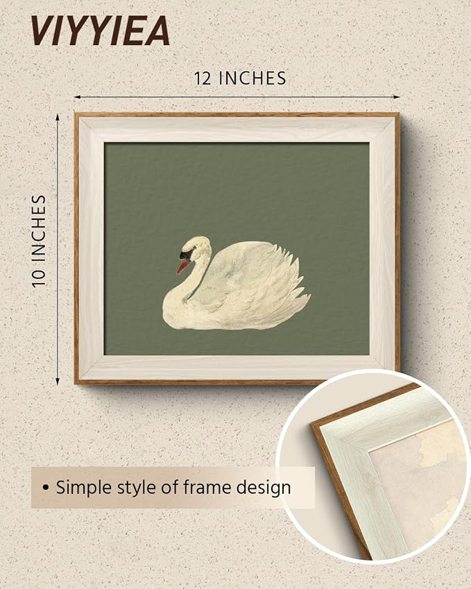 VIYYIEA Framed Wall Art for Living Room, Swan Canvas Prints, Animals Painting - Image 2