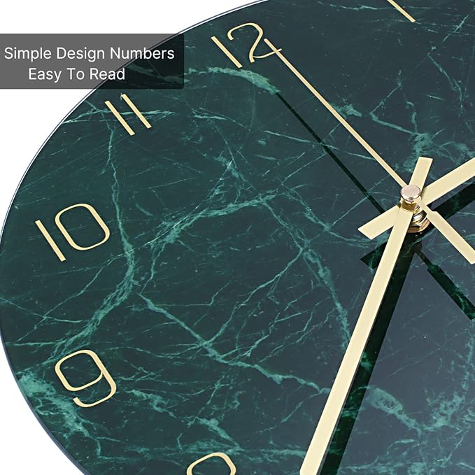 VIKMARI Glass Wall Clock Silent Non Ticking Wall Clock- 12 Inch Quality Quartz - Image 2