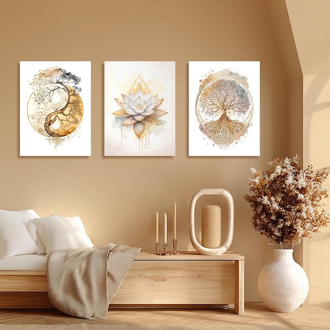 GELDSTEI Tree of Life Wall Art, Calming Zen Wall Decor, Abstract Yin Yang Tree - Image 5