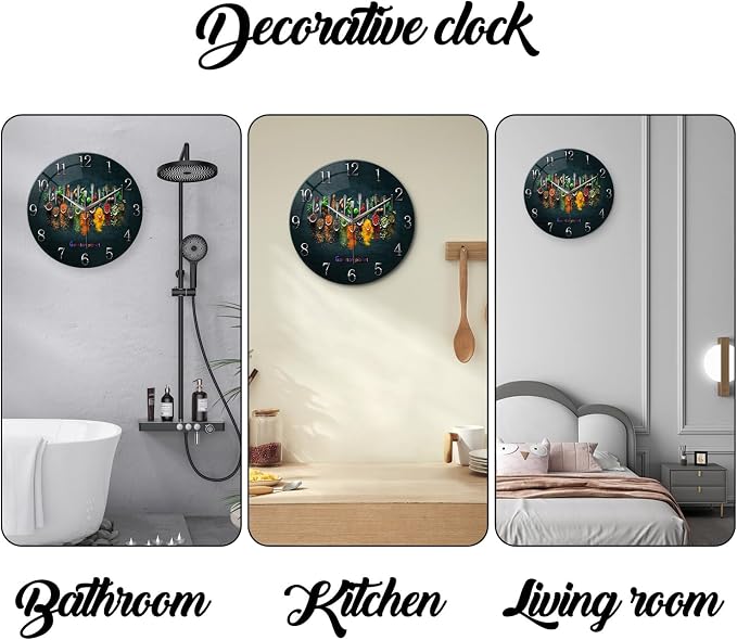 Kitchen Wall Clock Battery Operated 12 Inches Round Decorative Clocks - Image 5
