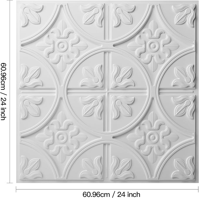 Art3d Drop Ceiling Tiles 24x24in., Wainscoting Panels Glue Up 2ft x 2ft - Image 6