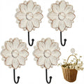 Weysat 4 Pcs Vintage Hooks for Wall Wood Farmhouse Towel Hooks Shabby Chic Wall by Weysat