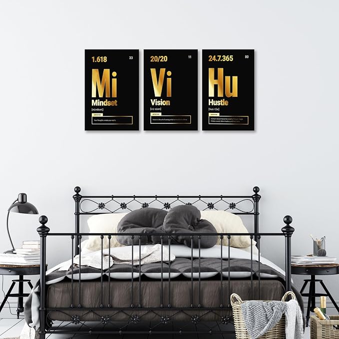 KAWAHONE Motivational Wall Art Canvas, Inspirational Quotes Grind Hustle Canvas - Image 6