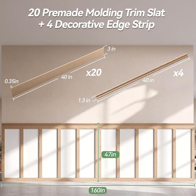 24 Pcs Mdf Board and Batten Wall Panel Kits - Image 2