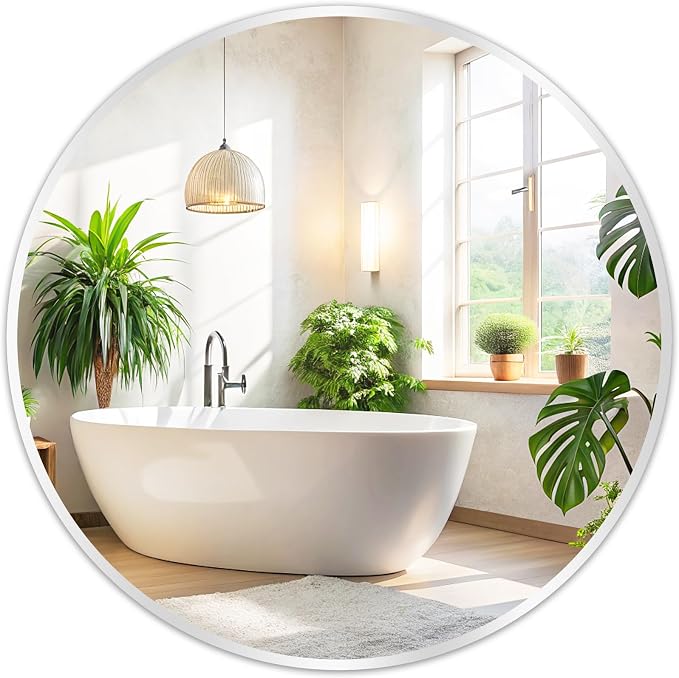 Fabuday Silver Round Mirror 28 Inch by Fabuday