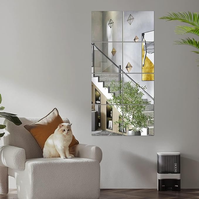 JEOYOO Full Length Wall Mirror Tiles, Frameless Full Body Mirror Tiles - Image 6