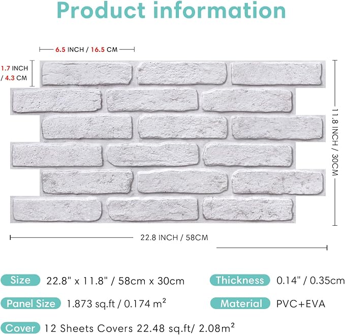 Commomy Faux Brick 3D Wall Panels - Image 6