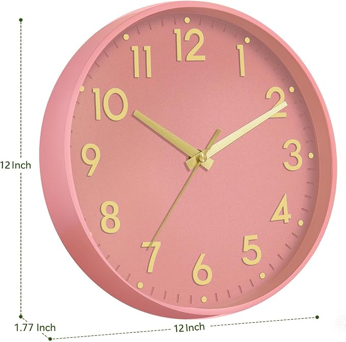 Mosewa Wall Clock 12 Inch, Battery Operated Silent Non-Ticking Modern Analog - Image 3