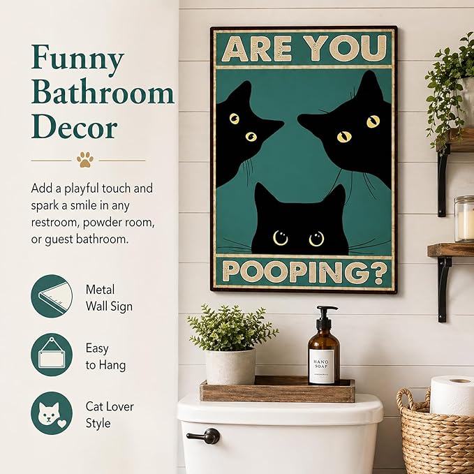 Funny Black Cat Wall Art - Image 4