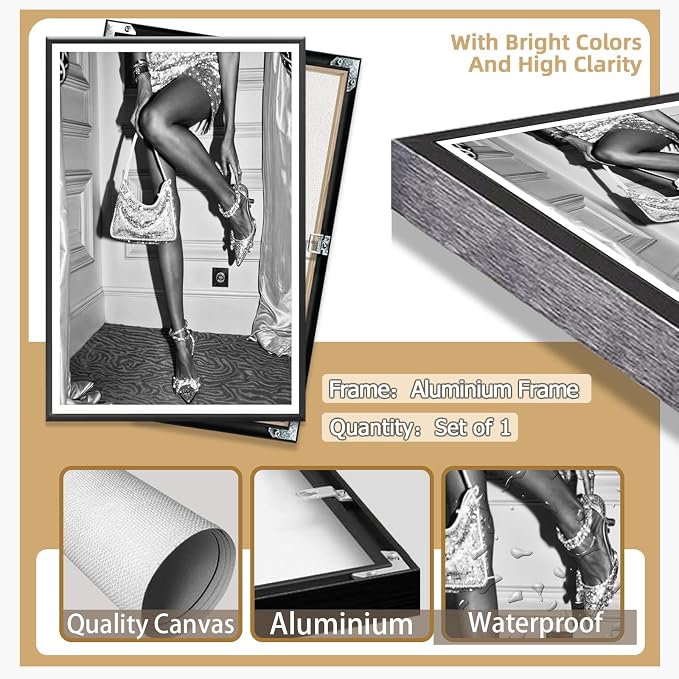 High Fashion Poster Trendy Black and White Wall Art Retro Girl Luxury Feminist - Image 7