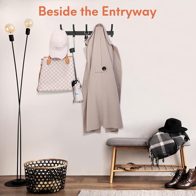 Optish Coat Rack Wall Mount, Coat Hook Wall Mount, Wall Hooks - Image 6