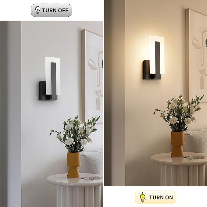 Joosenhouse Modern LED Wall Sconces Up and Down Wall Mount Light Black 3000K - Image 7