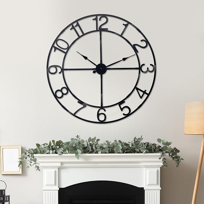 Large Wall Clock for Living Room Decor–48 Inch Silent Non-Ticking Modern by WallClockDecor