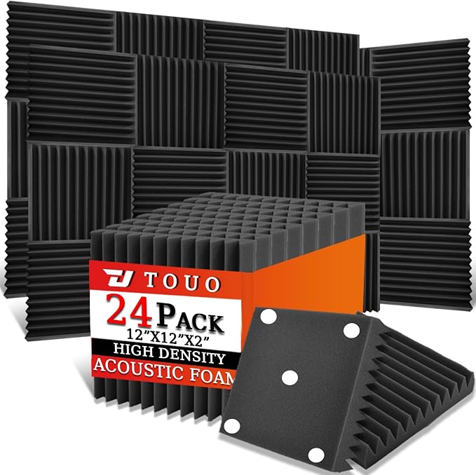24 Pack Acoustic Panels – Sound Proof Foam Panels by TOUO