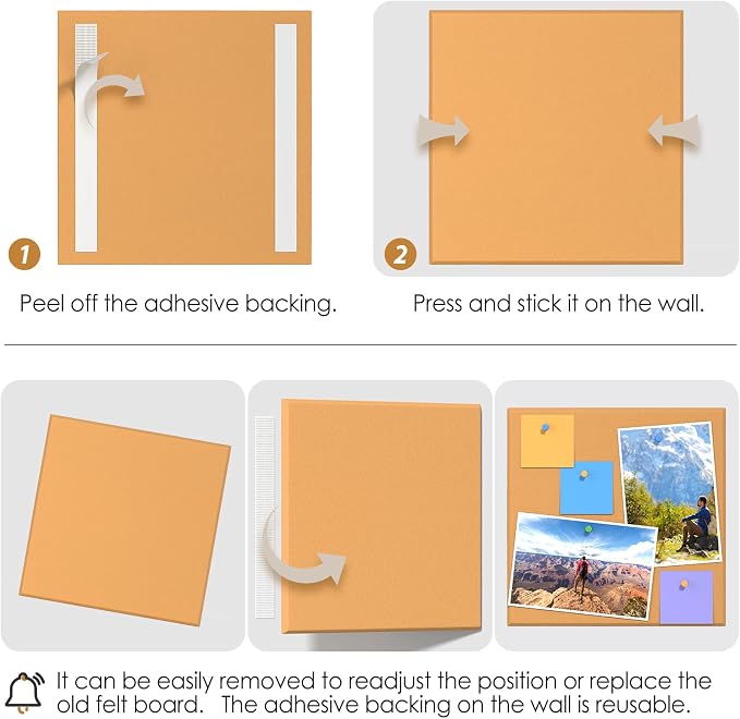 MaxGear Large Cork Board for Wall 36" x 24", Mustard Yellow Bulletin Board - Image 5