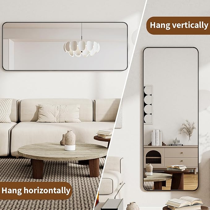 BEAUTYPEAK Black Full Length Mirror, Suitable - Image 4