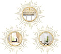 3 Set Gold Sunburst Mirrors for Wall Decorative Metal Mirrors Small Mirror Sets by Cityelf