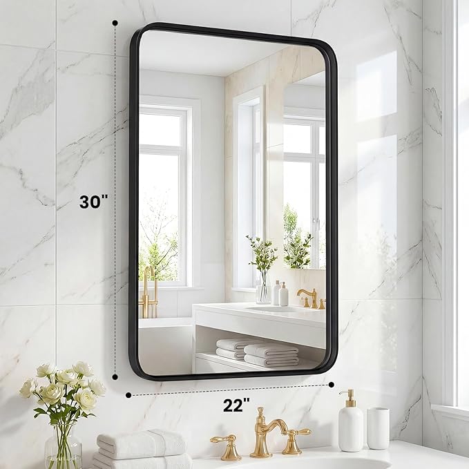 OLIXIS Bathroom Mirror for Over Sink, 22x30 Inch Wall Rectangle Mirror - Image 2