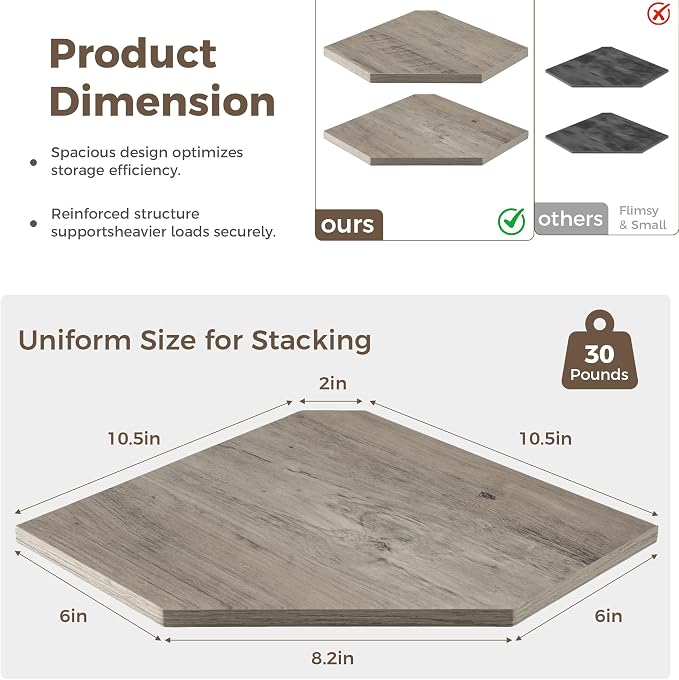 Corner Shelves 4-Pack for Bathroom & Kitchen, Space-Saving Floating Corner Wall - Image 5