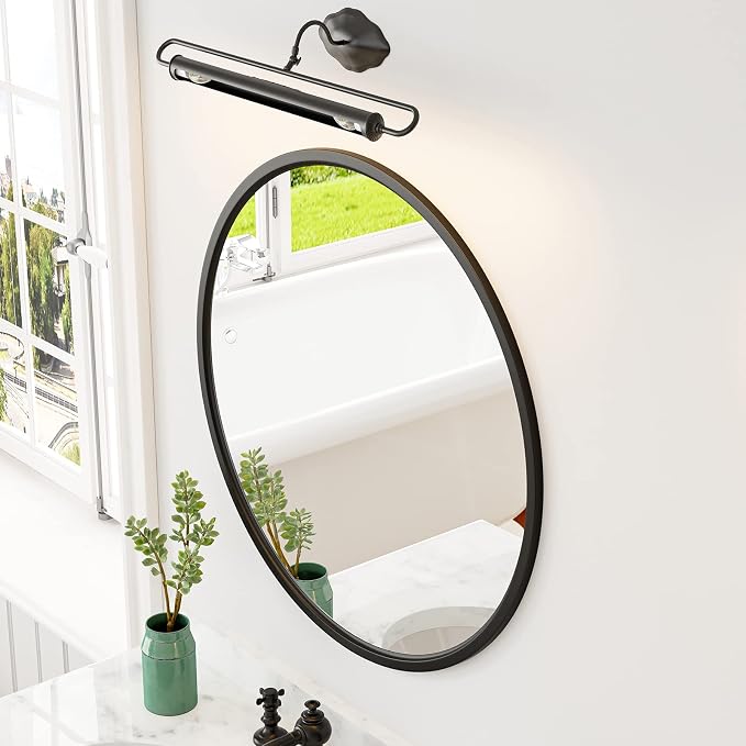 G-LEAF Black Round Mirror 24 inch, Circle Mirror - Image 7