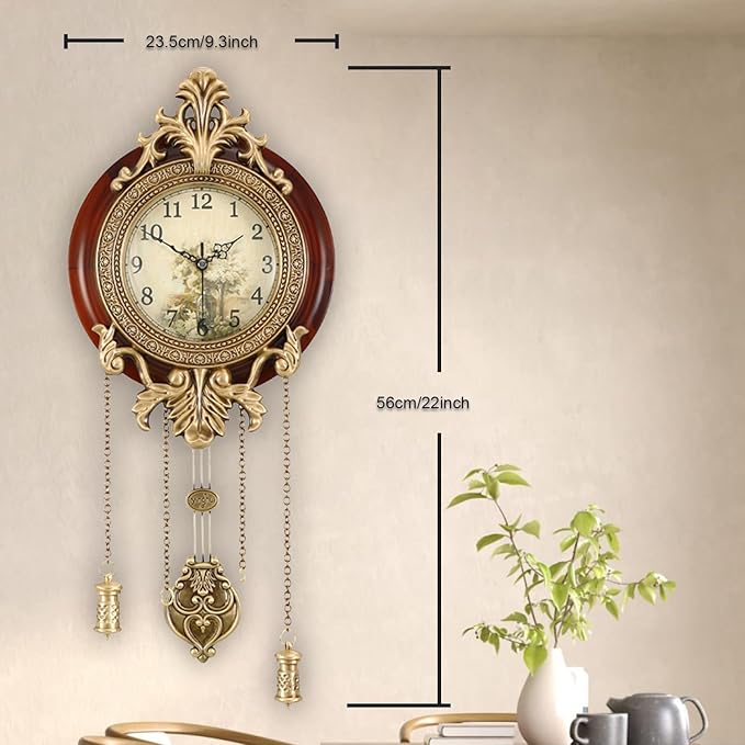 Aero Snail Dia 9-inch Retro Style Vintage Wood Indoor Wall Clock - Image 3