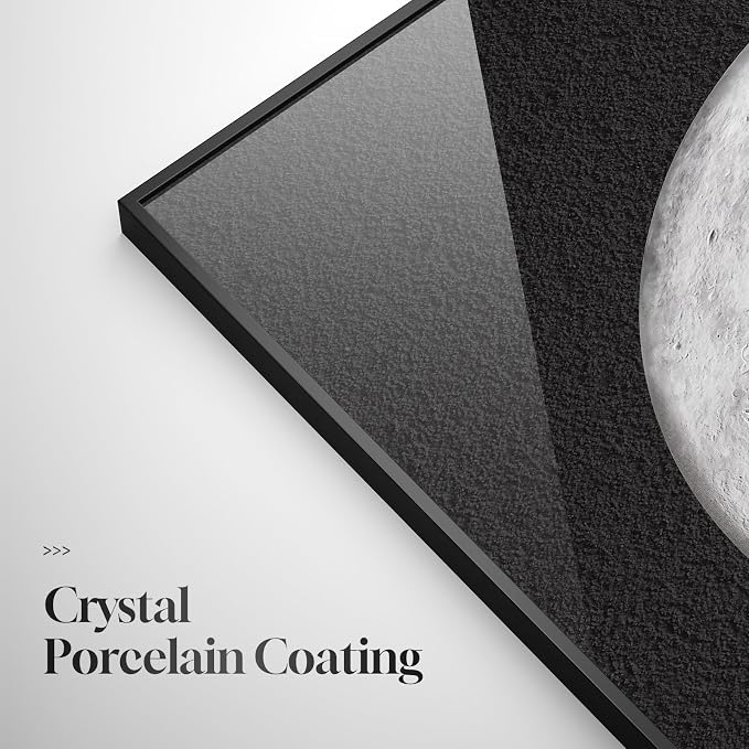 Framed Modern Elegant Black and White Moon Wall Art, Large Minimalist Celestial - Image 5