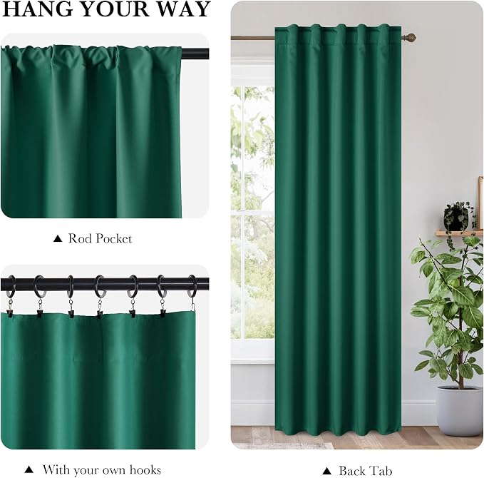 RYB HOME 100% Blackout Short Curtains - Image 3