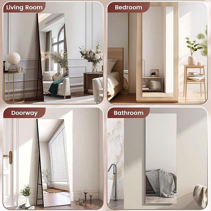 Kosmonia 58x18 Frameless Full Length Silver Coating Mirror w/Distortion Free - Image 9