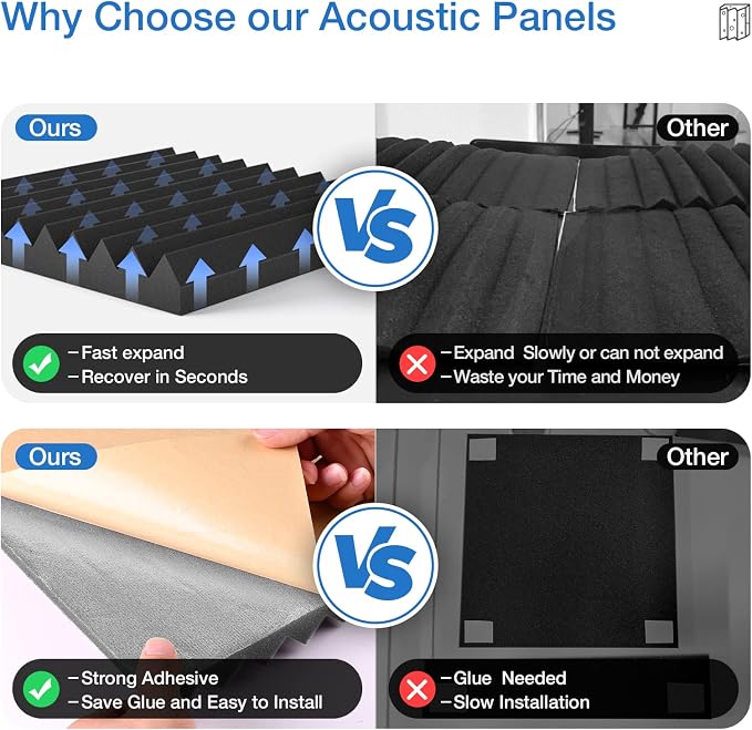 24 Pack Self-Adhesive Acoustic Panels - Image 2