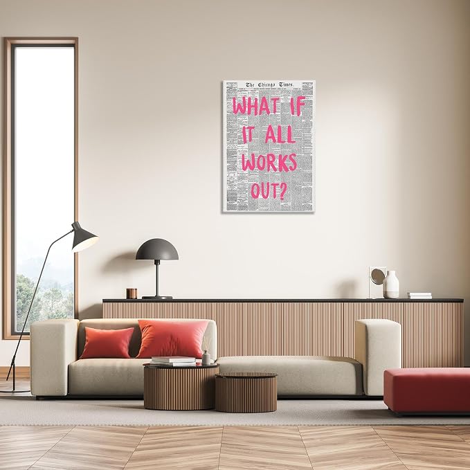Liyark Retro Trendy Newspaper Canvas Wall Art 'What If All Works Out' Poster - Image 6