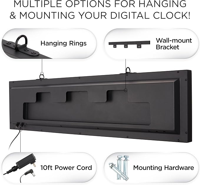 Ivation Oversized 36" Outdoor Waterproof Digital Clock, Auto Time Sync - Image 8