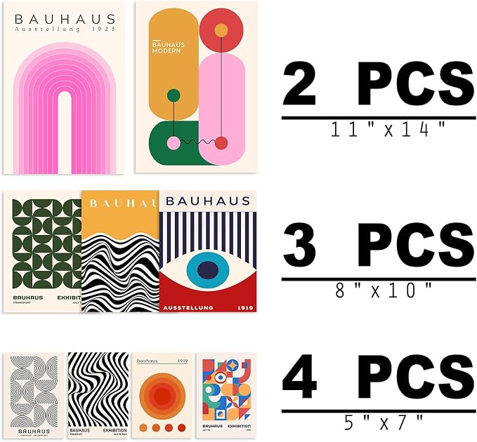 KBKBART 9PCS Eclectic Wall Art Decor, Modern Maximalist Wall Prints - Image 2