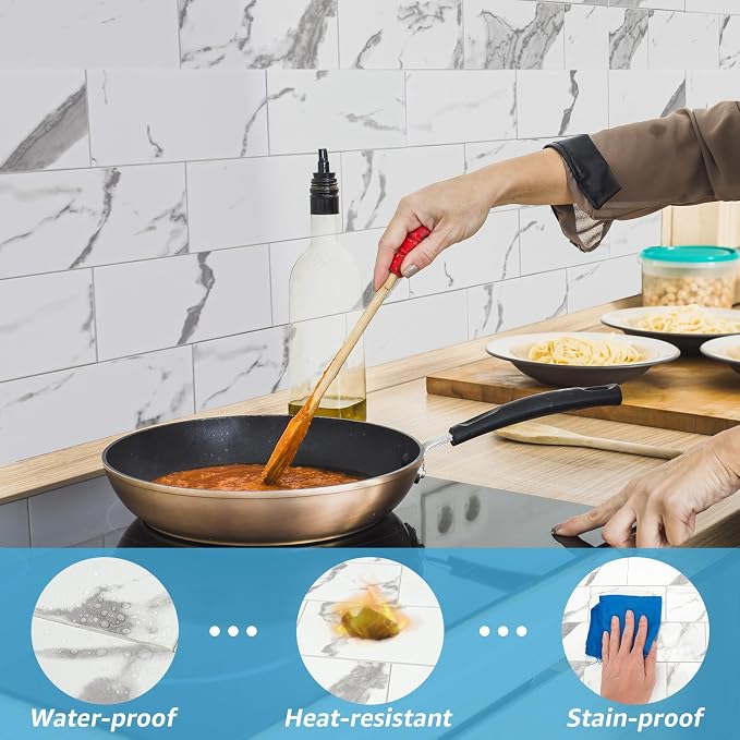 Art3d 102-Piece Faux Stone Peel and Stick Backsplash Tile, Waterproof Thick PVC - Image 3